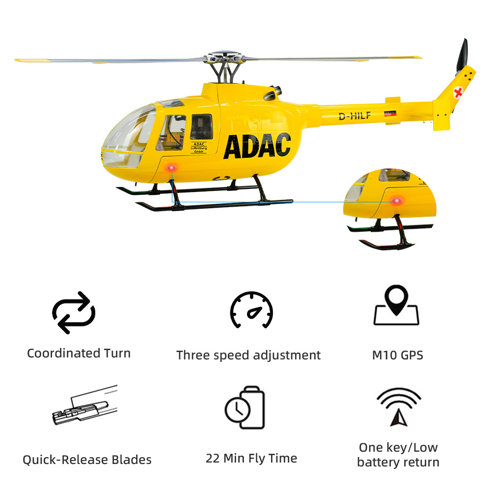 Rc Helicopter Charger - FLY WING BO105 Scale Helicopter with