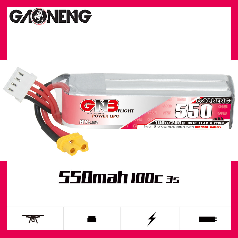 GNB HV 11.4V 550mAh 100C/200C  - Rc Helicopter Parts 评论和价格
